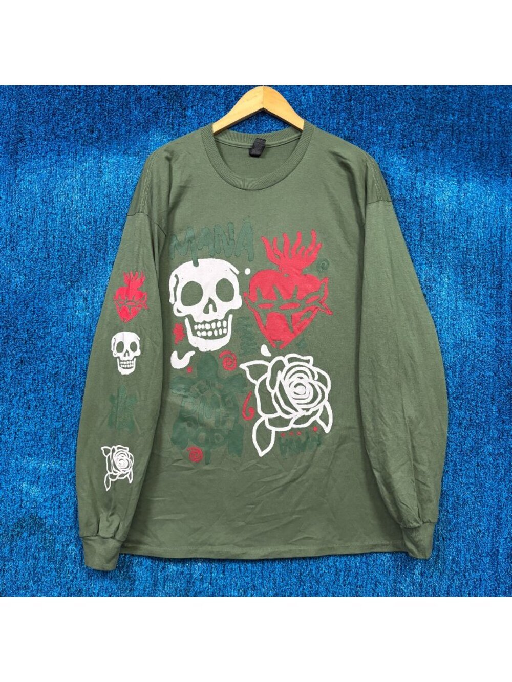 Mana Vivir Sin Aire Tour Dates Skull & Rose Long Sleeve XL